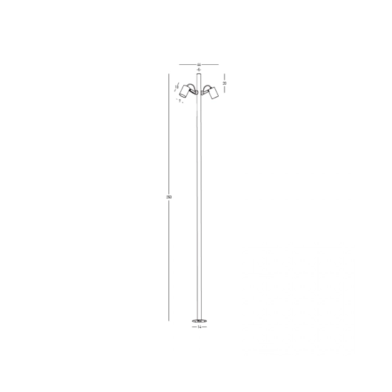 E405 OUTDOOR LAMP POST LED 17W 3000K BLACK ALUMINIUM IP65 Zambelis Lights