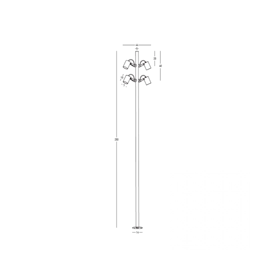 E406 OUTDOOR LAMP POST LED 35W 3000K BLACK ALUMINIUM IP65 Zambelis Lights