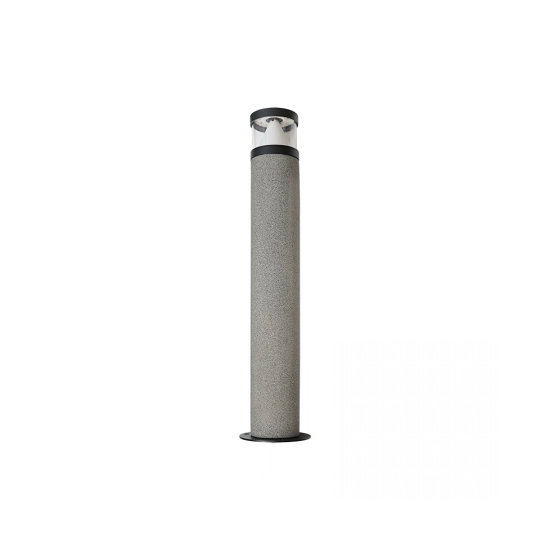 E411 OUTDOOR BOLLARD LED LIGHT 10W 3000K NATURAL CONCRETE- BLACK METAL - PC DIFFUSER IP65 Zambelis Lights