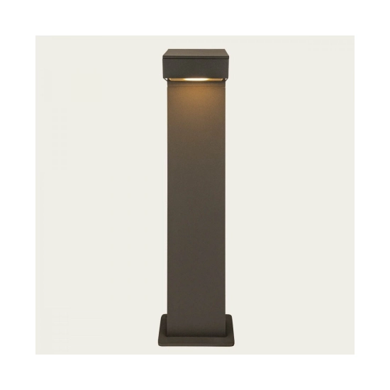 E418 OUTDOOR BOLLARD LED LIGHT 12W 3000K GRAPHITE ASYMMETRIC BEAM ANGLE IP65 Zambelis Lights