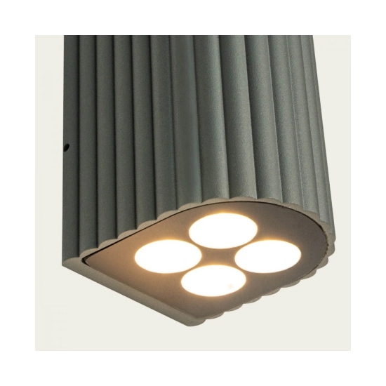E422 OUTDOOR WALL LED UP-DOWN LIGHT 8x1W 3000K GRAPHITE ALUMINIUM IP54 Zambelis Lights