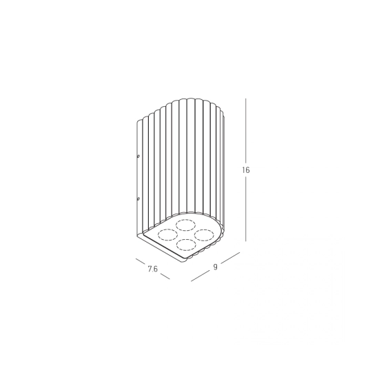 E422 OUTDOOR WALL LED UP-DOWN LIGHT 8x1W 3000K GRAPHITE ALUMINIUM IP54 Zambelis Lights