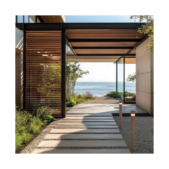 E423 OUTDOOR BOLLARD LED LIGHT 8W 3000K DARK COFFEE IP65 Zambelis Lights