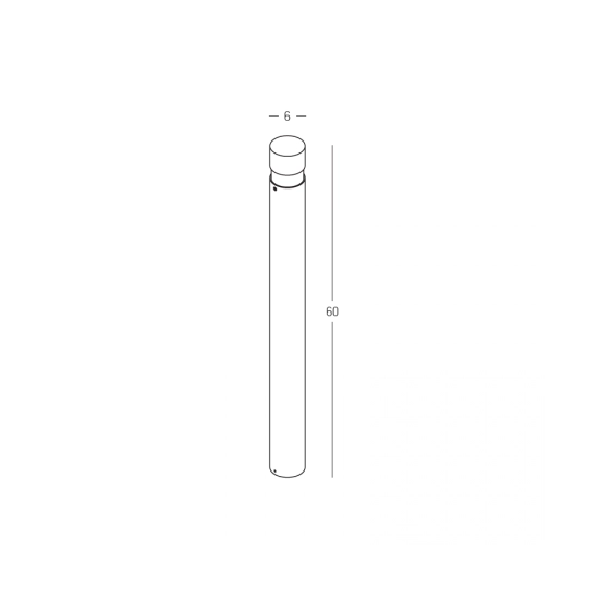 E424 OUTDOOR BOLLARD LED LIGHT 8W 3000K GRAPHITE- WOOD IP65 Zambelis Lights