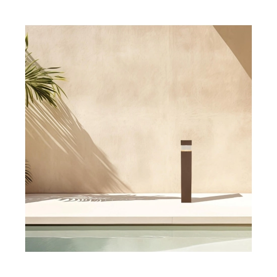 E425 OUTDOOR BOLLARD LED LIGHT 15W 3000K DARK COFFEE IP65 Zambelis Lights