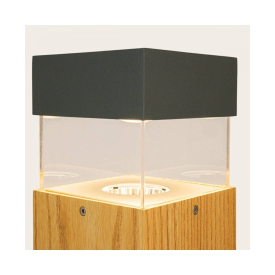 E426 OUTDOOR BOLLARD LED LIGHT 15W 3000K GRAPHITE- WOOD IP65 Zambelis Lights
