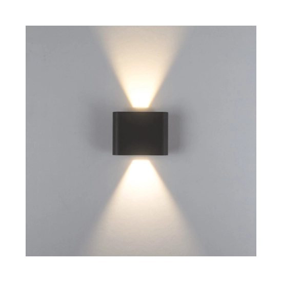 E433 OUTDOOR WALL LED UP-DOWN LIGHT 6W 3000K-4000K SANDY BLACK ALUMINIUM IP65 Zambelis Lights