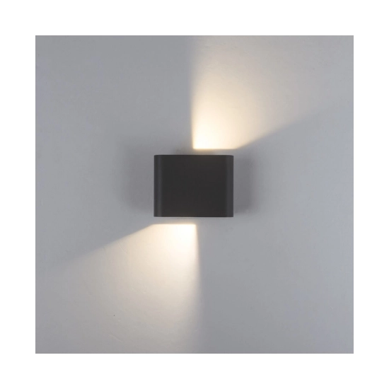 E433 OUTDOOR WALL LED UP-DOWN LIGHT 6W 3000K-4000K SANDY BLACK ALUMINIUM IP65 Zambelis Lights