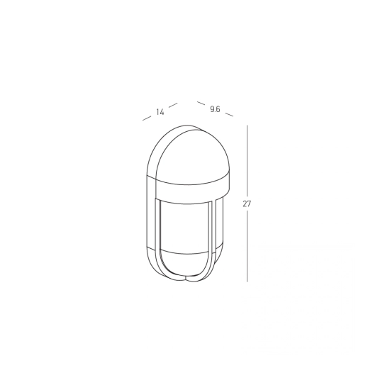 E438 OUTDOOR WALL LIGHT 1xE27 MAX 15W DARK BROWN ALUMINIUM IP65 Zambelis Lights