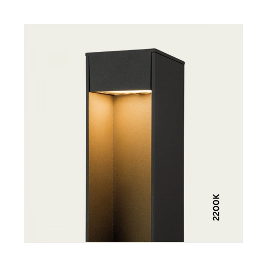 E467 OUTDOOR BOLLARD LED LIGHT 12W 2200K-4000K GRAPHITE ALUMINIUM IP65 Zambelis Lights