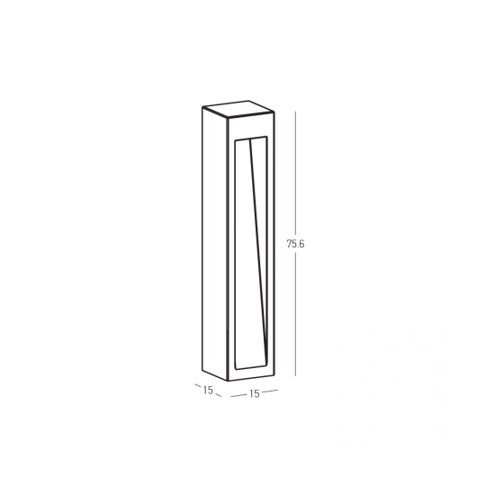 E475 OUTDOOR BOLLARD LED LIGHT 9W 3000K CONCRETE- METAL - GLASS IP65 Zambelis Lights