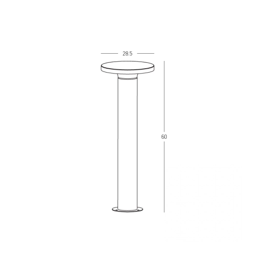 E476 OUTDOOR BOLLARD LED LIGHT 11W 3000K CONCRETE- METAL - PC DIFFUSER IP65 Zambelis Lights