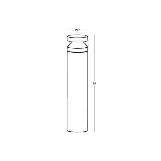E478 OUTDOOR BOLLARD LED LIGHT 20W 3000K CONCRETE- METAL - GLASS IP65 Zambelis Lights