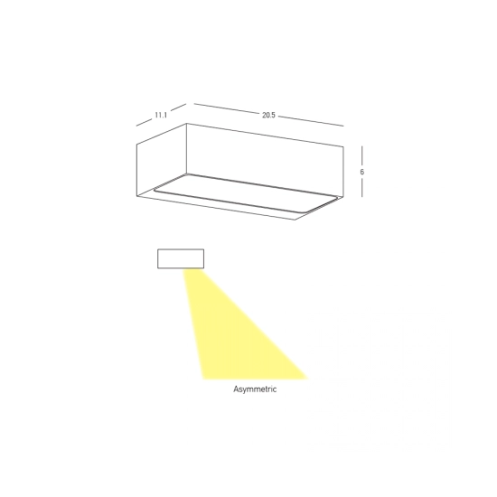 E518 OUTDOOR WALL LED LIGHT 3x4.5W 3000K GRAPHITE ASYMMETRIC BEAM ANGLE IP54 Zambelis Lights