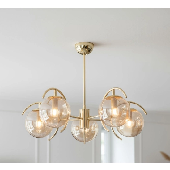 Lampa wisząca EL-DORADO ZŁOTY 5xE14 63166 ALFA