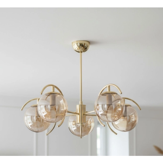 Lampa wisząca EL-DORADO ZŁOTY 5xE14 63166 ALFA