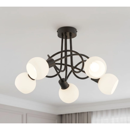 Lampa sufitowa Eryka 5xE14 czarna 63312 ALFA