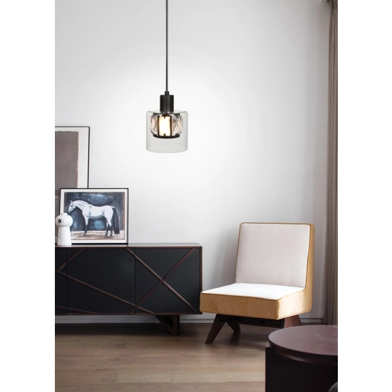 Lampa wisząca czarny Elmo 1xE14 40W 338801-02 REALITY