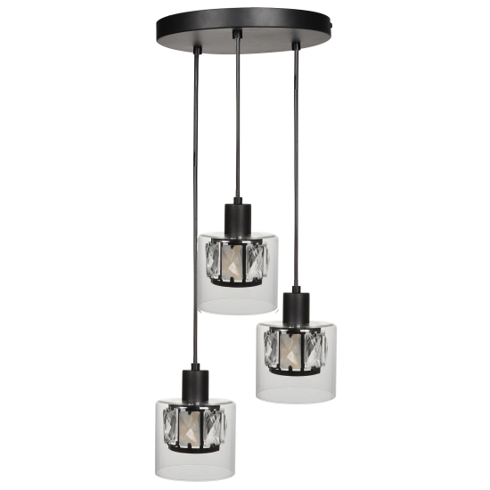 Lampa wisząca czarny Elmo 3xE14 40W 338803-02 REALITY