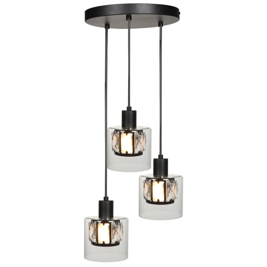 Lampa wisząca czarny Elmo 3xE14 40W 338803-02 REALITY
