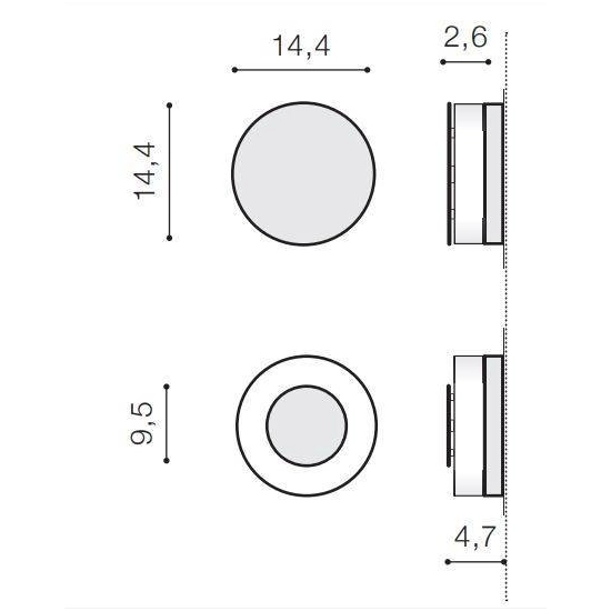 Enok Round Wall 3000K (dark grey) AZ4460 LED 9W 700lm 3000K IP54 METAL PC AZZARDO
