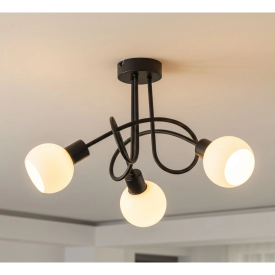 Lampa sufitowa Eryka 3xE14 czarna 62525 ALFA