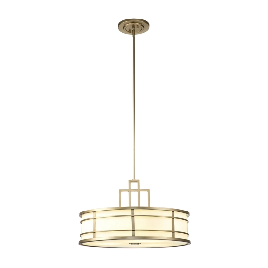 Duża lampa wisząca Fusion – 3 źródła świtała – Naturalny mosiądz FE-FUSION-P-L-PNBR Elstead Lighting