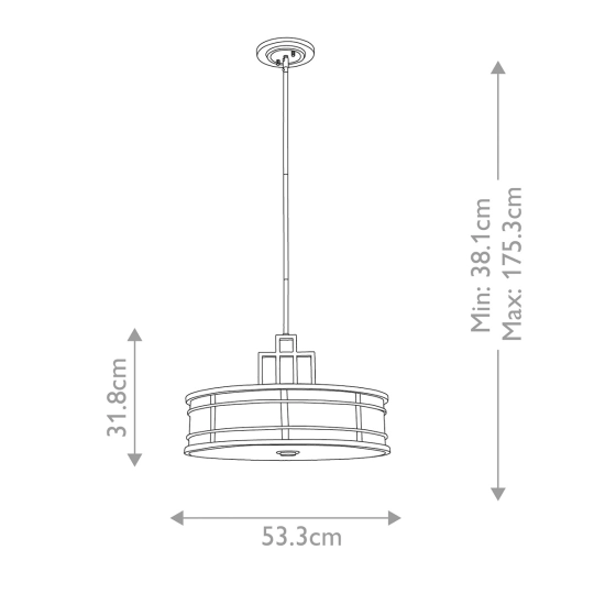Duża lampa wisząca Fusion – 3 źródła świtała – Naturalny mosiądz FE-FUSION-P-L-PNBR Elstead Lighting