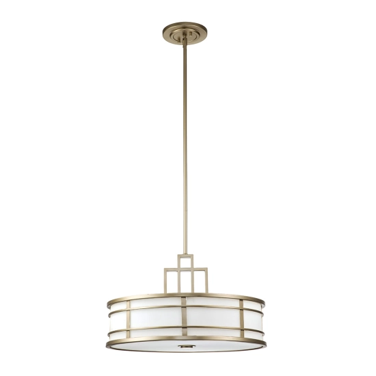 Duża lampa wisząca Fusion – 3 źródła świtała – Naturalny mosiądz FE-FUSION-P-L-PNBR Elstead Lighting