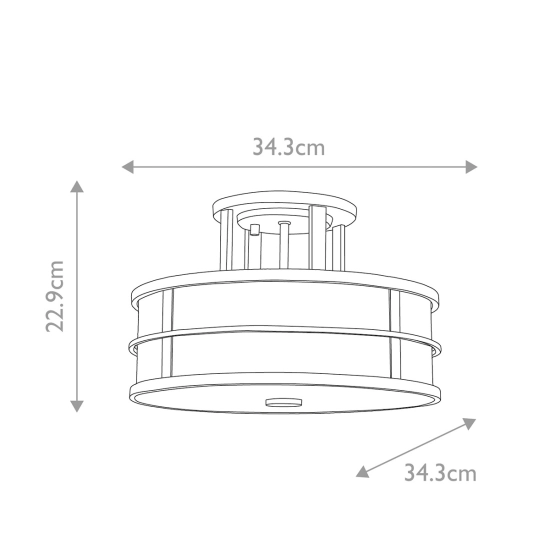 Półplafon Fusion – 3 źródła światła – Naturalny mosiądz FE-FUSION-SF-PNBR Elstead Lighting