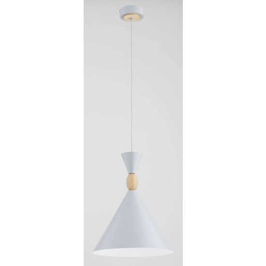 Lampa wisząca Feryt 1xE27 szara/drewniana 61597 ALFA