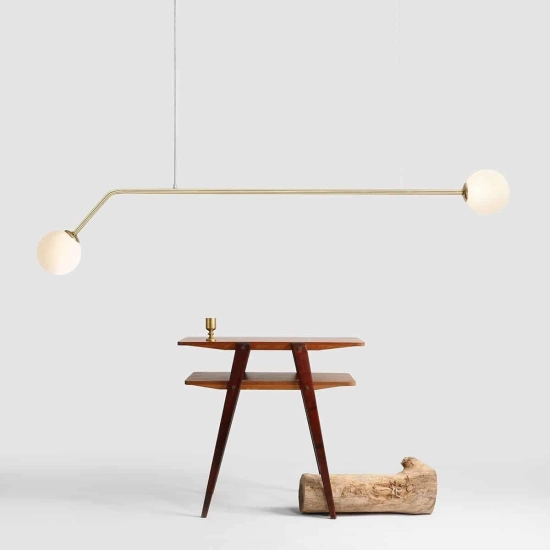 LAMPA WISZĄCA 2-PŁ. PURE ZŁOTY (średnica klosza 14cm) 1064H30 ALDEX - zdjęcie dodatkowe 1