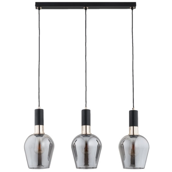 Lampa wisząca GARDA CZARNA-ZŁOTA 3xE27 62471 ALFA