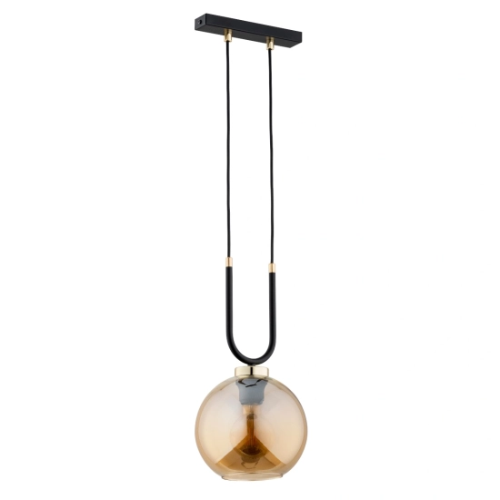 Lampa wisząca GEMMA CZARNO-ZŁOTA 1xE27 20cm 61256 ALFA