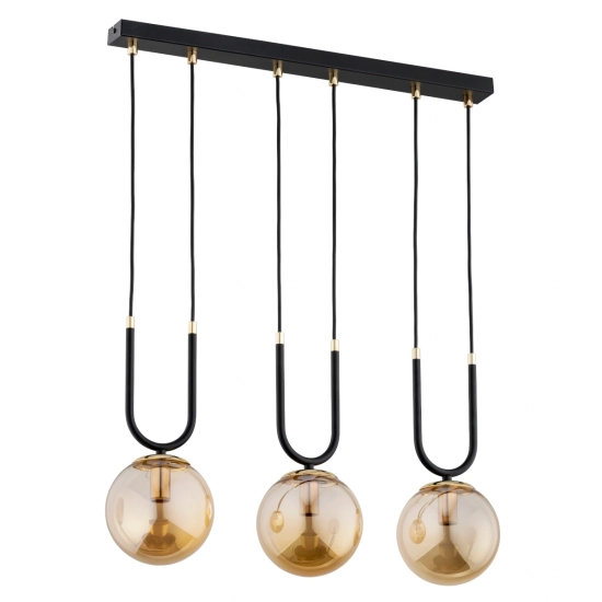 Lampa wisząca GEMMA CZARNO-ZŁOTA 3xE14 62359 ALFA