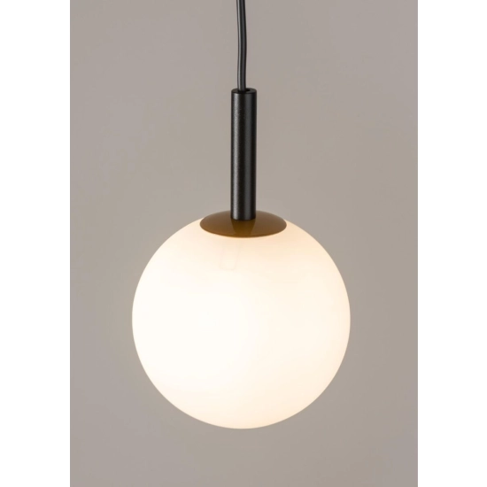 kinkiecik.pl Lampa wisząca kula mleczna czarna Sigma Lighting GAMA 1 33404