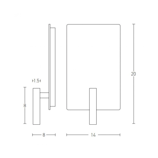 H41 HOTEL SCONCE LED 3W+5W 3000K BLACK MATT Zambelis Lights