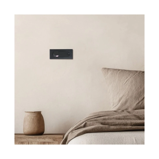 H43 HOTEL SCONCE RECESSED LED 1X3W BLACK MATT Zambelis Lights