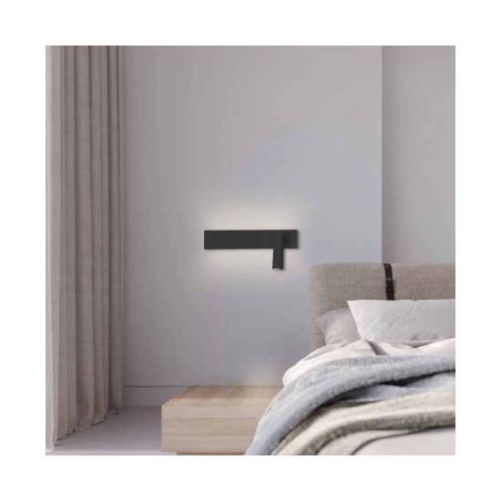 H54 HOTEL SCONCE LED 3W+10W BLACK MATT Zambelis Lights