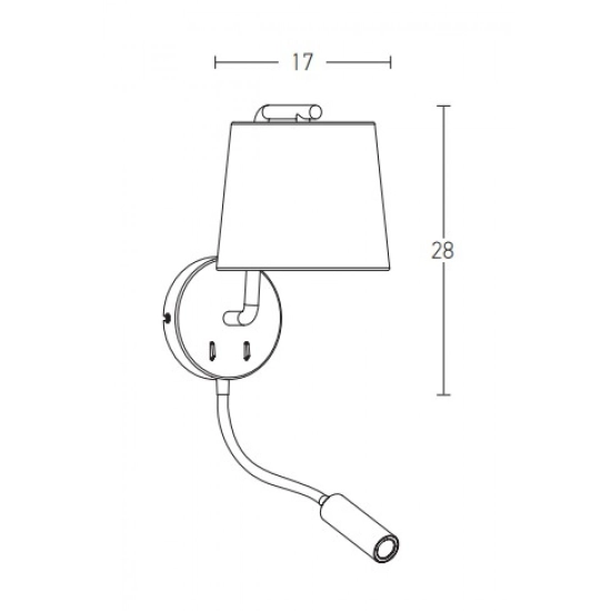 H57 HOTEL SCONCE LED 3W + 1XE27 BLACK MATT Zambelis Lights