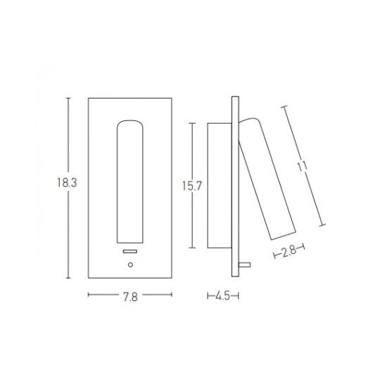 H65 HOTEL LED RECESSED LAMP 3W 3000K ALUMINUM - METAL WITH USB MATT BLACK Zambelis Lights