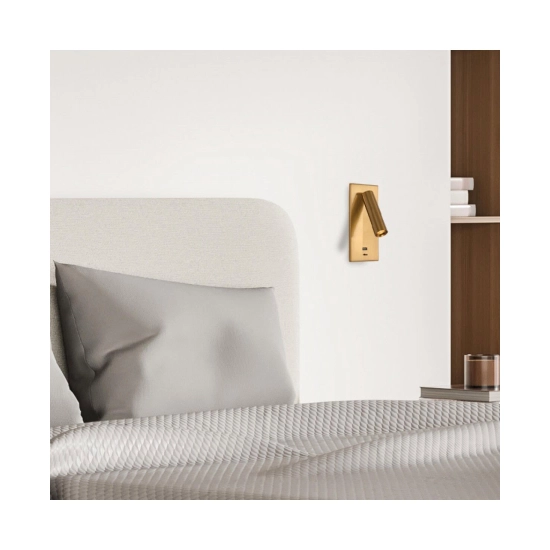 H67 HOTEL LED RECESSED LAMP 3W 3000K ALUMINUM - METAL WITH USB BRUSHED BRASS Zambelis Lights
