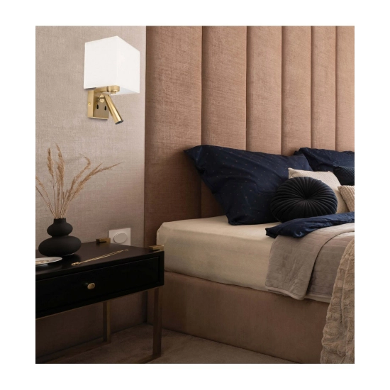 H73 SCONCE LED 3W 1XE27 BRUSHED BRASS - BEIGE Zambelis Lights