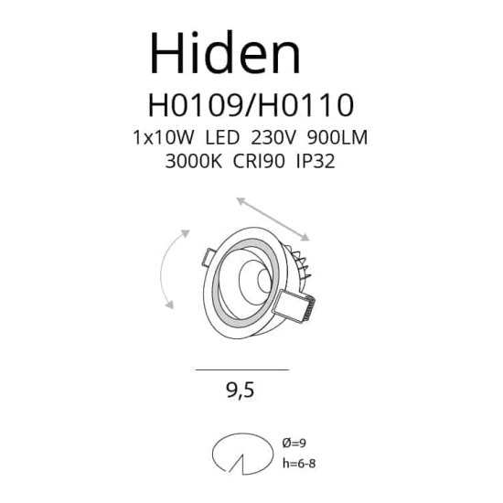 HIDEN H0109 OPRAWA HALOGENOWA BIAŁA MaxLight - zdjęcie dodatkowe 3