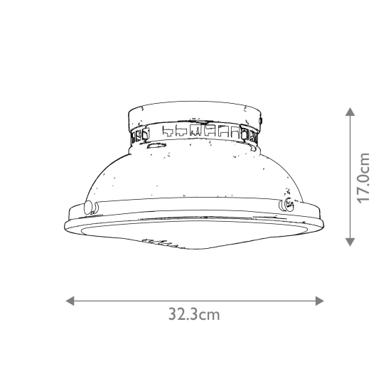 Plafon Amelia – 2 źródła światła – Stary mosiądz HK-AMELIA-F-M-HB Elstead Lighting