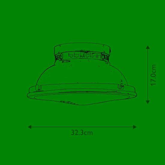 Plafon Amelia – 2 źródła światła – Brązowy HK-AMELIA-F-M-RB Elstead Lighting