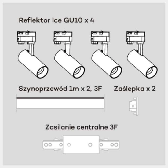 Zestaw 4pł Ice SET 3F biały LP-732 4W WH SET LIGHT PRESTIGE