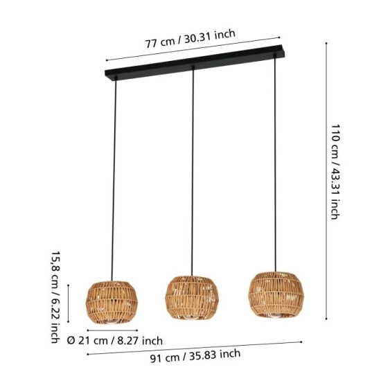 SHELDON Lampa wisząca 44144 EGLO