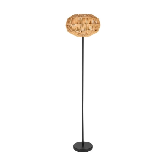 SHELDON Lampa podłogowa E27 czarny/naturalny 44146 EGLO