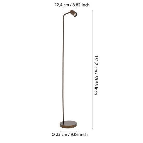 RIGOMAGNO Lampa podłogowa GU10 Brąz 901867 EGLO